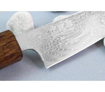 Wusaki Unagi AUS10 damasco 14cm mango de roble cuchillo universal japonés hecho a mano 2
