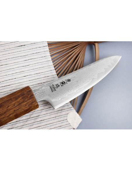Wusaki Unagi AUS10 damascus 8cm oak handle japanese paring knife by craftsmen