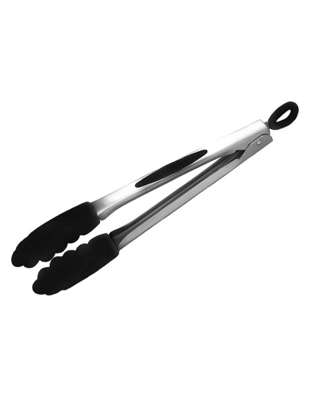 Pinça de cozinha Mastrad em aço e silicone preto