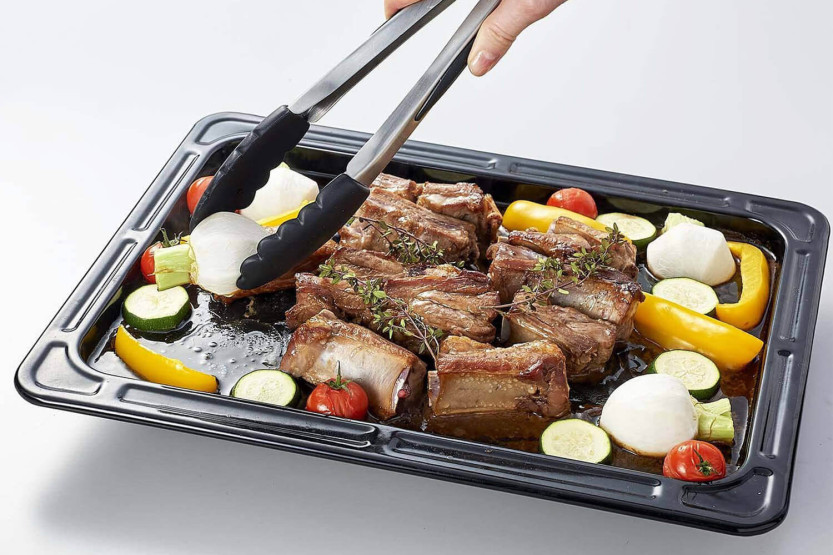 Mastrad kitchen tongs steel and silicone black