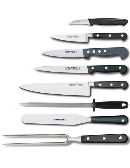 Mala do chefe Bargoin 5 facas de cozinha + 3 utensílios