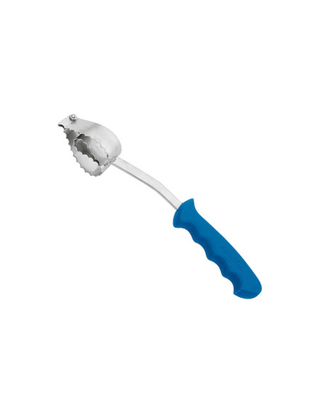 Squamatore a doppio cuore Au Nain manico sagomato blu 18 cm
