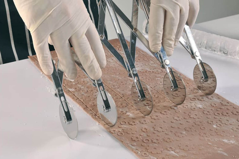 Multi-Coupe-Rolle Metall doppelt 5 glatte Rollen und 5 geriffelte Rollen Edelstahl