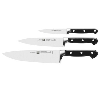 Juego de 3 cuchillos Zwilling Professionnals S forjados Office + Cuchillo rebanador + Cuchillo Chef
