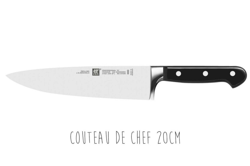 Set of 3 Zwilling Professionnals S forged Office + Slicer + Chef knives
