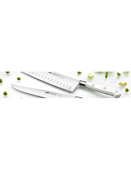 Sabatier Toque blanche 18 cm coltello santoku con fossette forgiato al 100%