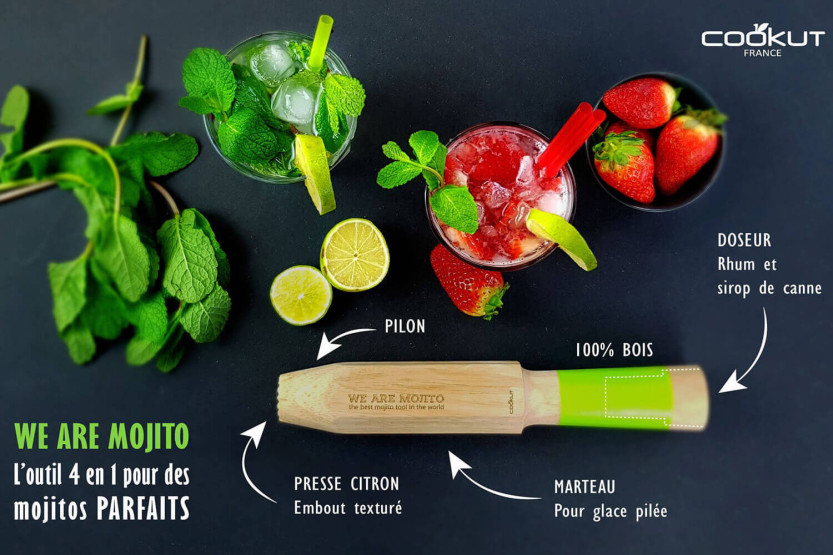 Cookut We Are Mojito 4 in 1 Wooden Measuring Pestle 28cm