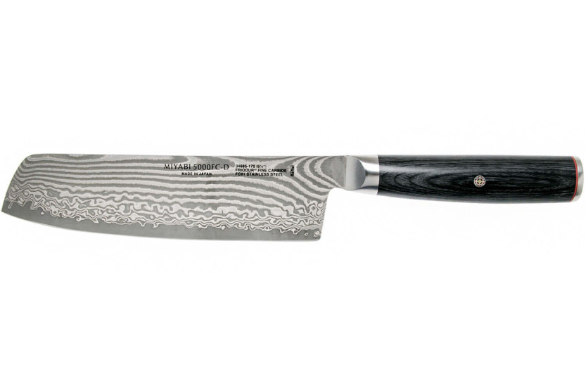 Miyabi 5000FCD Japanese nakiri knife 17cm damascus blade 48 layers pakkawood handle