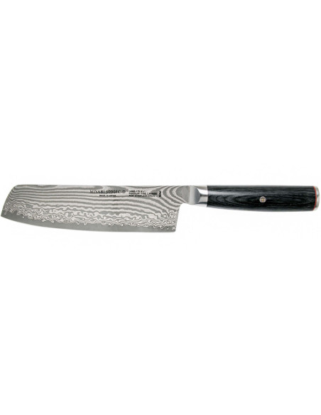 Miyabi 5000FCD Japanese nakiri knife 17cm damascus blade 48 layers pakkawood handle