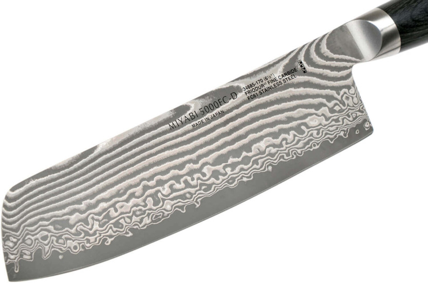 Miyabi 5000FCD Japanese nakiri knife 17cm damascus blade 48 layers pakkawood handle