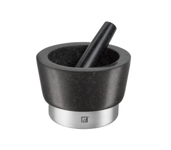 Zwilling Spices morter og støter i svart granitt, diameter 15 cm