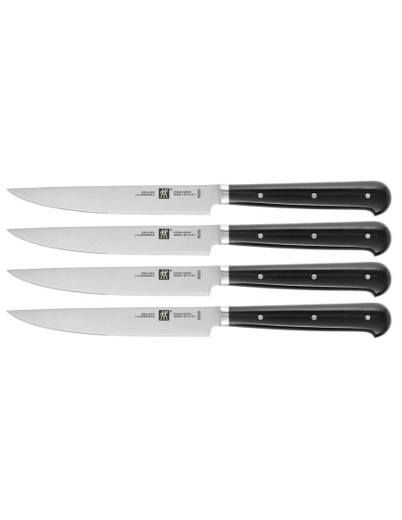 Sett med 4 Zwilling biffkniver med 12 cm mikroslipte blad