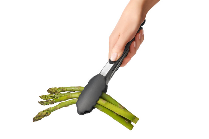 Steel and silicone serving tongs 22 cm