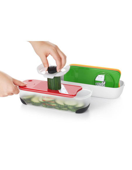 Set 2 Reiben + 1 Hobel + 1 Spiralizer mit Auffangbehälter OXO