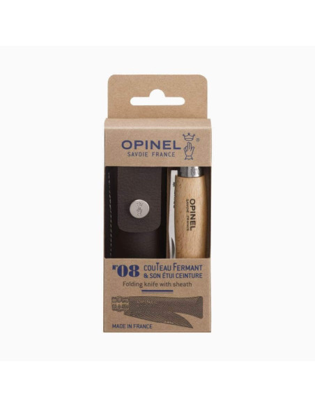 Opinel traditionellt boxset n°8 8,5cm roterande blad + fodral