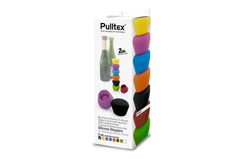 2 tapones de silicona de color Pulltex para champán