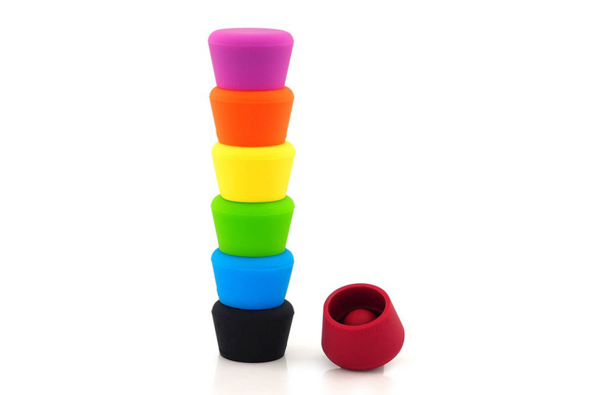 2 Pulltex vinpropper i farvet silikone