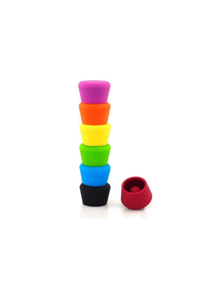 2 tapones de vino Pulltex de silicona de colores