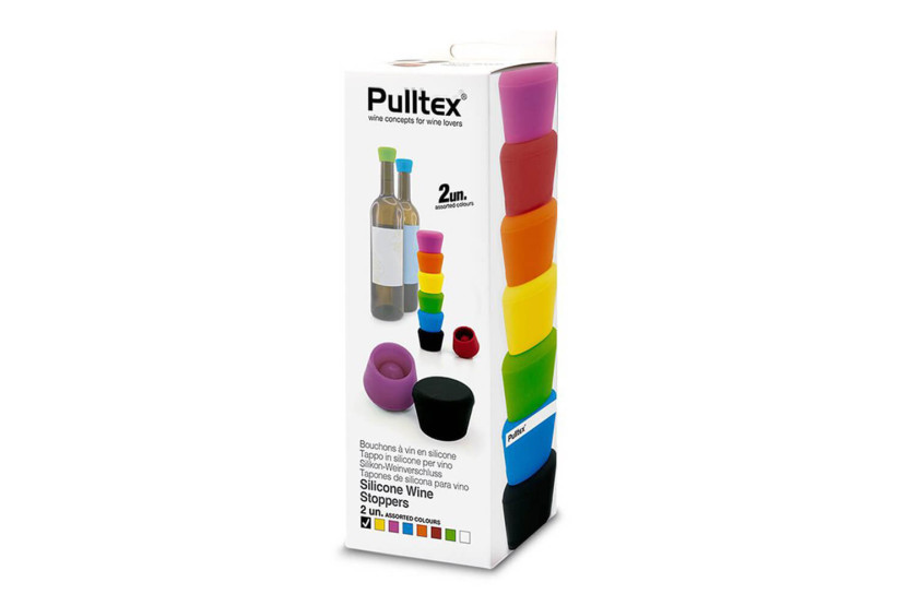 2 Pulltex-Weinstöpsel aus farbigem Silikon
