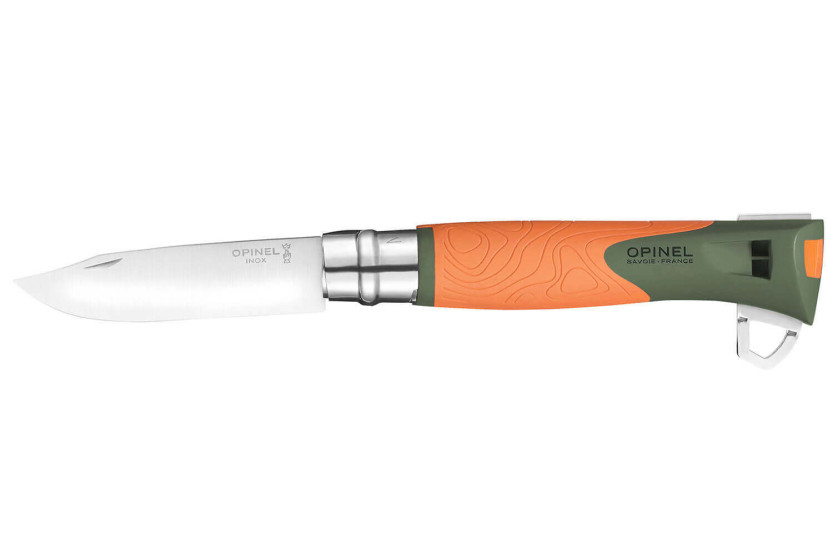 Coltello pieghevole Opinel N°12 Explore Tire-Tique in acciaio inossidabile
