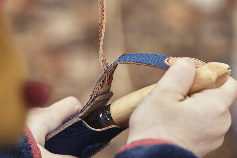 Mon premier Opinel avrundet blad 8 cm sett + etui