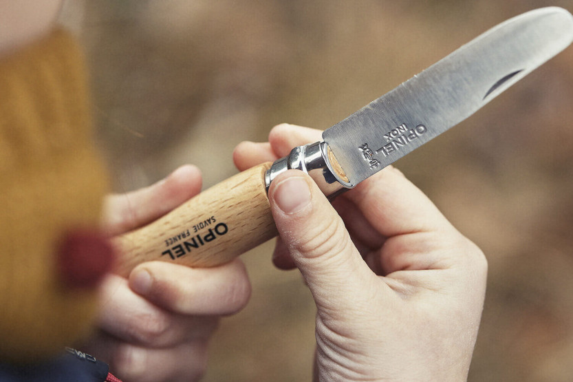 Set Mein erstes Opinel mit abgerundeter Klinge 8cm + Etui