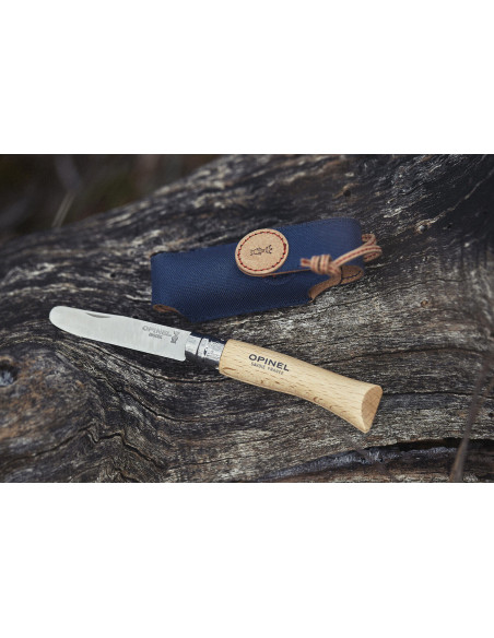 Mi primer Opinel en caja, cuchilla redonda 8cm + estuche