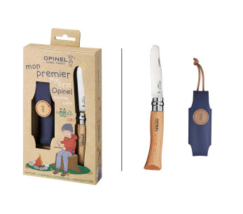 Mi primer Opinel en caja, cuchilla redonda 8cm + estuche