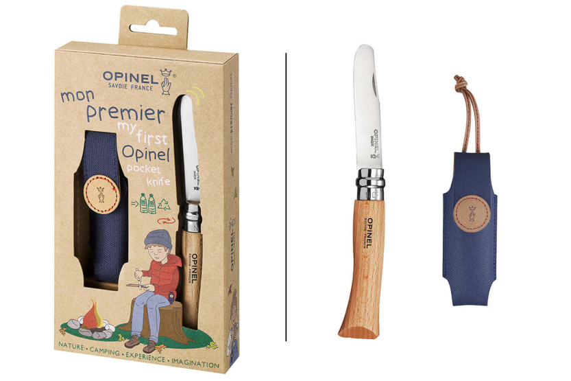 Mon premier Opinel avrundet blad 8 cm sett + etui