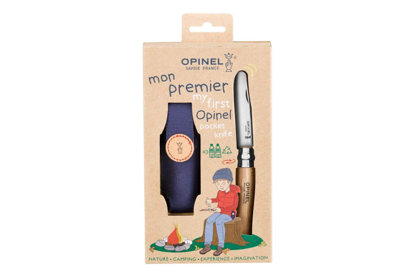 Mon premier Opinel rundat blad 8cm set + fodral