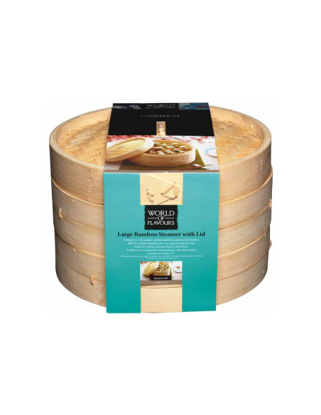 Kitchen Craft bamboe steamer met 2 niveaus