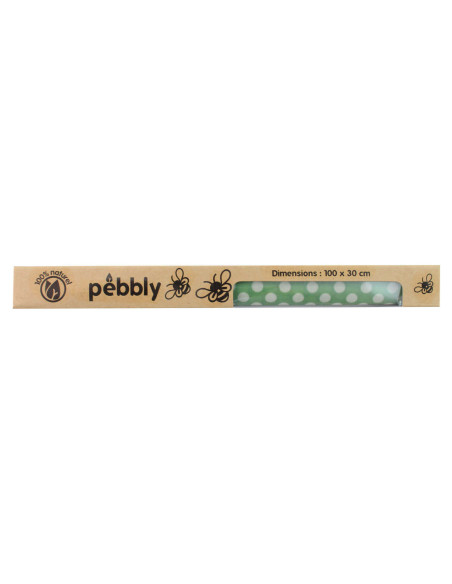 Pebbly uudelleenkäytettävä mehiläisvahakääre rulla 1m