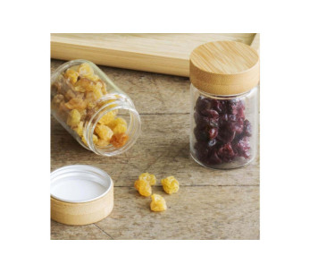 Set van 3 glazen potjes met bamboe schroefdeksel - 75ml 2