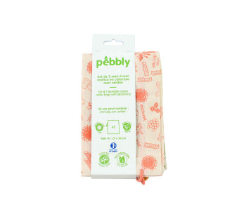 Set van 3 Pebbly biokatoenen bulkzakken - 20x25cm