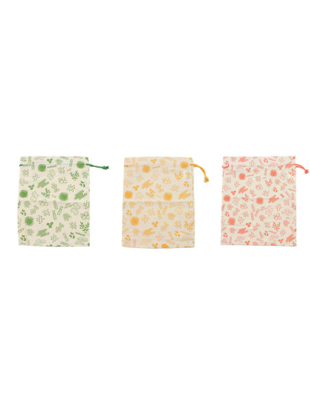 Juego de 3 bolsas a granel de algodón orgánico Pebbly - 20x25cm