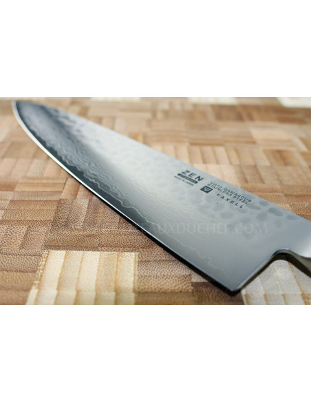 Cuchillo de cocinero japonés Yaxell ZEN 20cm Hoja de damasco de 37 capas