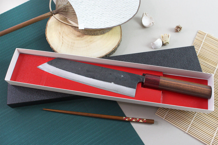 Kiritsuke knife japonais artisanal Wusaki Yuzo BS2 21cm