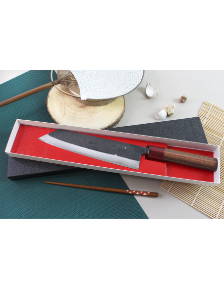 Kiritsuke puukko japonais artisanal Wusaki Yuzo BS2 21cm