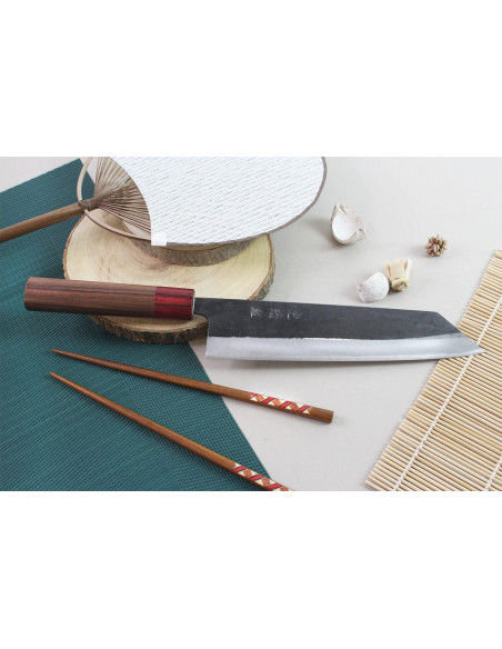 Kiritsuke knife japonais artisanal Wusaki Yuzo BS2 21cm