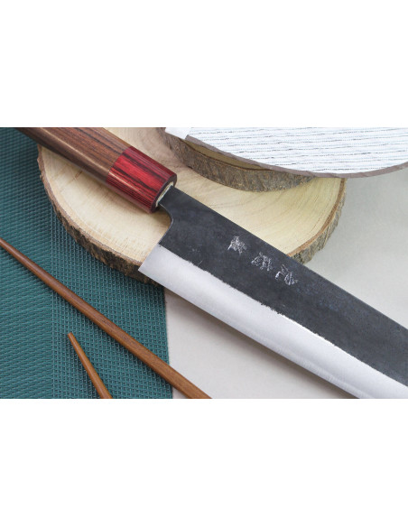 Faca kiritsuke japonês artesanal Wusaki Yuzo BS2 21cm