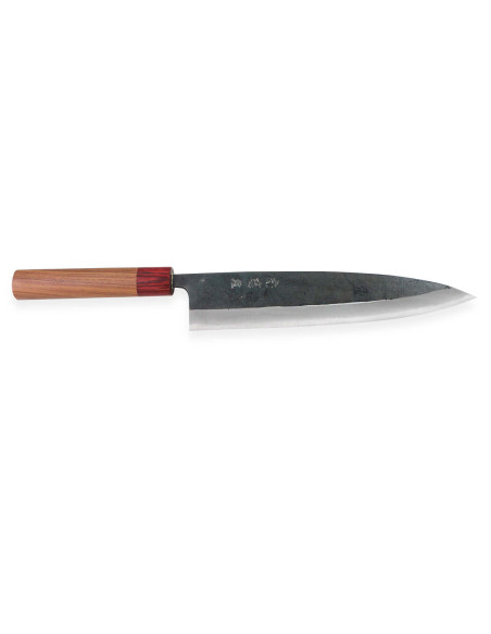 Coltello da cuoco giapponese Wusaki Yuzo BS2 da 24 cm fatto a mano
