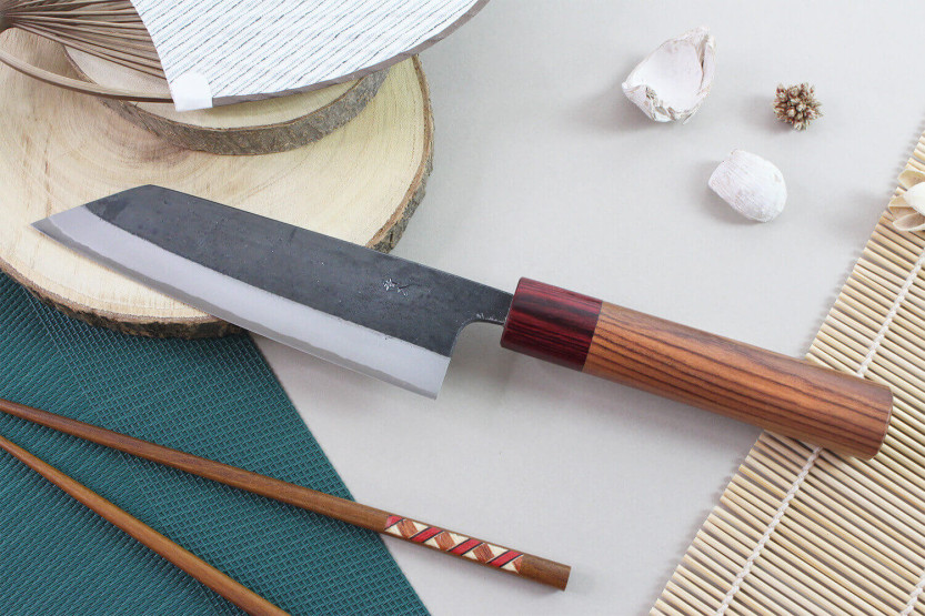 Kiritsuke knife japonais artisanal Wusaki Yuzo BS2 15cm