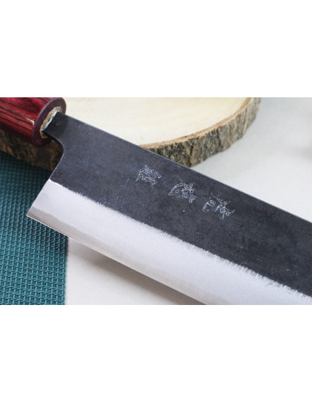 Faca kiritsuke japonês artesanal Wusaki Yuzo BS2 24cm