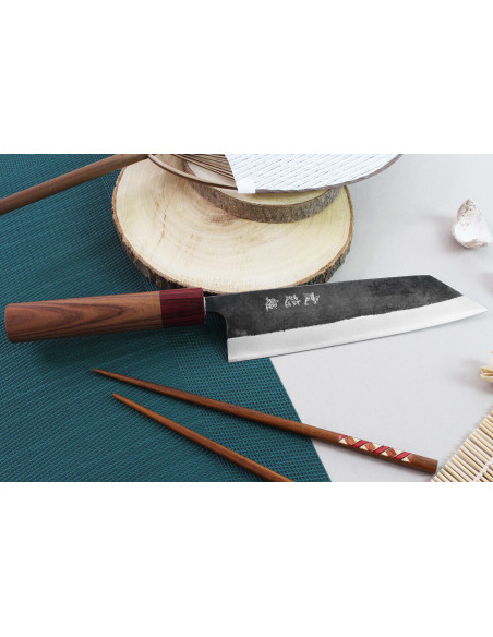 Cuchillo kiritsuke japonais artisanal Wusaki Yuzo BS2 18cm