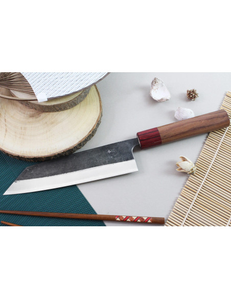 Kiritsuke kniv japonais artisanal Wusaki Yuzo BS2 18cm