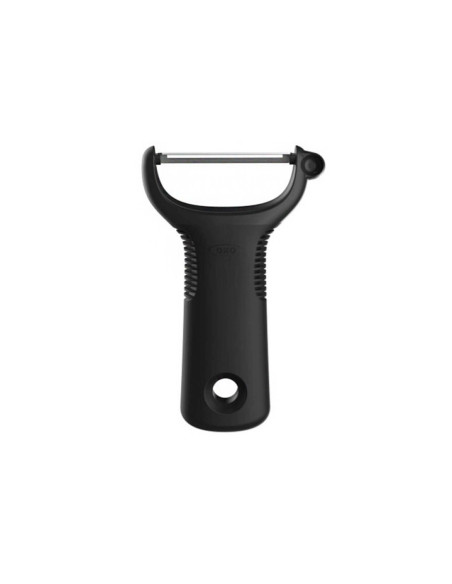 Y OXO razor peeler stainless steel black handle