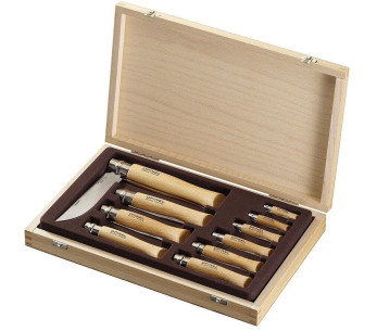 Traditionelle Opinel-Geschenkbox aus Holz 10 Taschenmesser