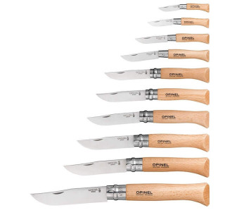 Confezione regalo opinel tradizionale in legno 10 coltelli tascabili 2