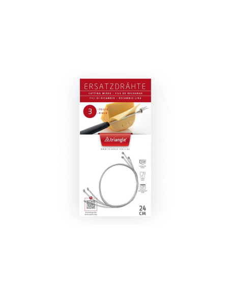 Set di 3 fili di ricambio in acciaio inox per il coltello a filo Triangle - 24 cm
