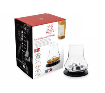Peugeot whiskyprovningsset Les Impitoyables 29cl glas + uppfriskande ställning